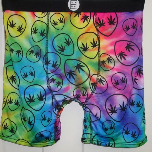NWT PSD Focus Fit Men's Boxer Briefs "Aliens Tye Dyed Weed" Mens Size Large - Picture 2 of 4